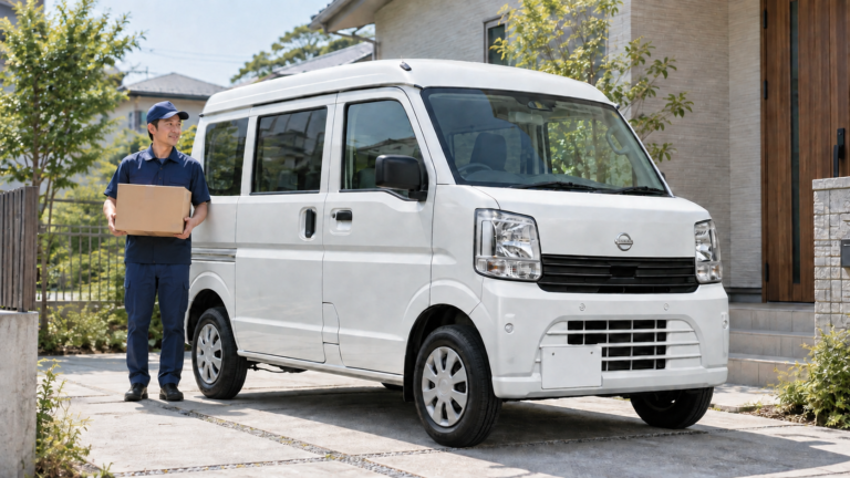 日産クリッパーバンで配送する日本人ドライバーのイメージ